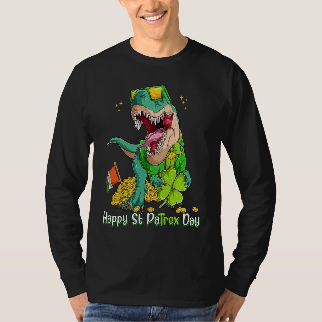 Happy St Pat Trex Day Dino St Patricks Day Toddler T Shirt (Framsida)