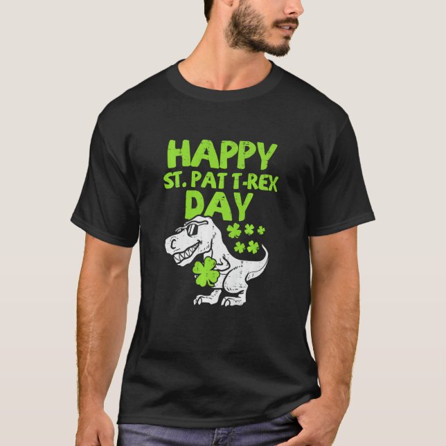 Happy St Pat Trex Day Dino St Patricks Day Toddler T Shirt (Framsida)