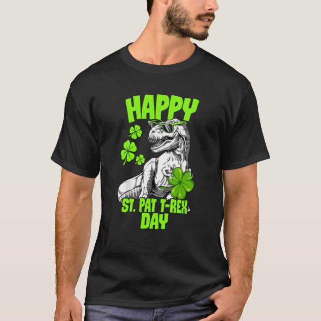 Happy St Pat Trex Day Dino St Patricks Day Toddler T Shirt (Framsida)