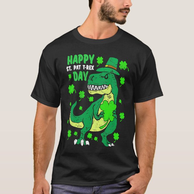 Happy St Pat Trex Day Dino St Patricks Day Toddler T Shirt (Framsida)