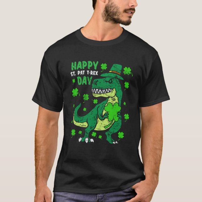 Happy St Pat Trex Day Dino St Patricks Day Toddler T Shirt (Framsida)
