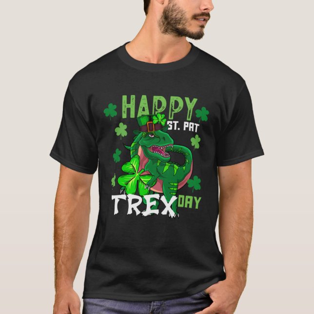Happy St Pat Trex Day Dinosaur St Patricks Day Din T Shirt (Framsida)