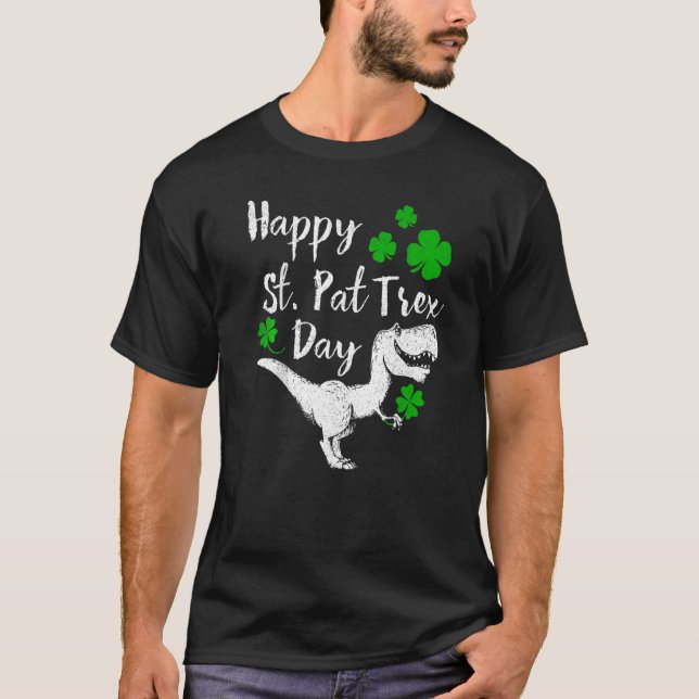 Happy St Pat Trex Day Dinosaur St Patrick's Day Pr T Shirt (Framsida)