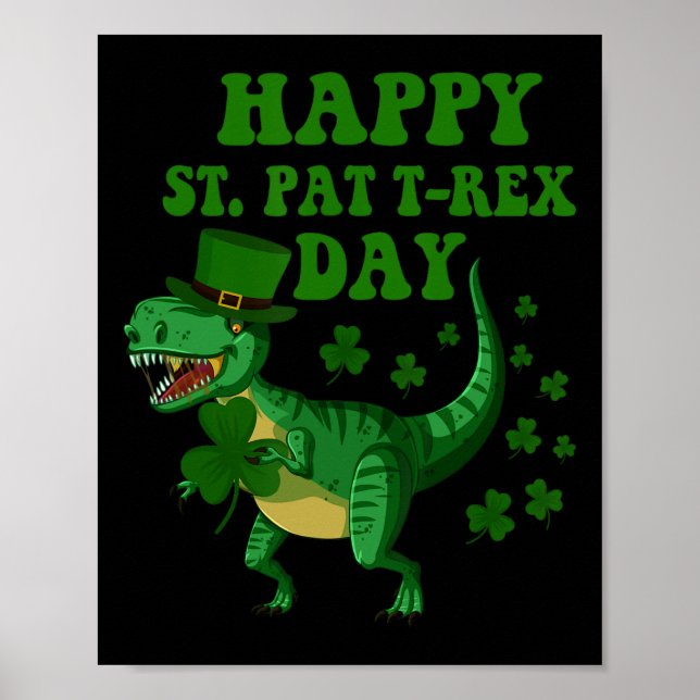 Happy St Pat Trex Day Dinosaur St Patricks Day Sha Poster (Framsidan)
