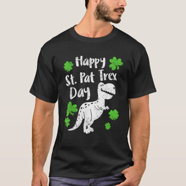Happy St Pat Trex T Rex Shamrock St Patrick s Day  T Shirt (Framsida)