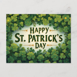 Happy St. Patrick’s Day Clover Art Vykort