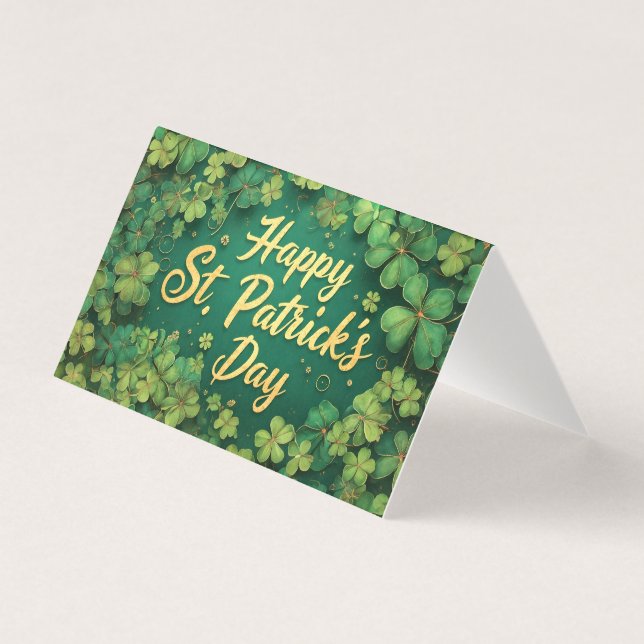 Happy St. Patrick’s Day Clover Design Kort (Framsida)