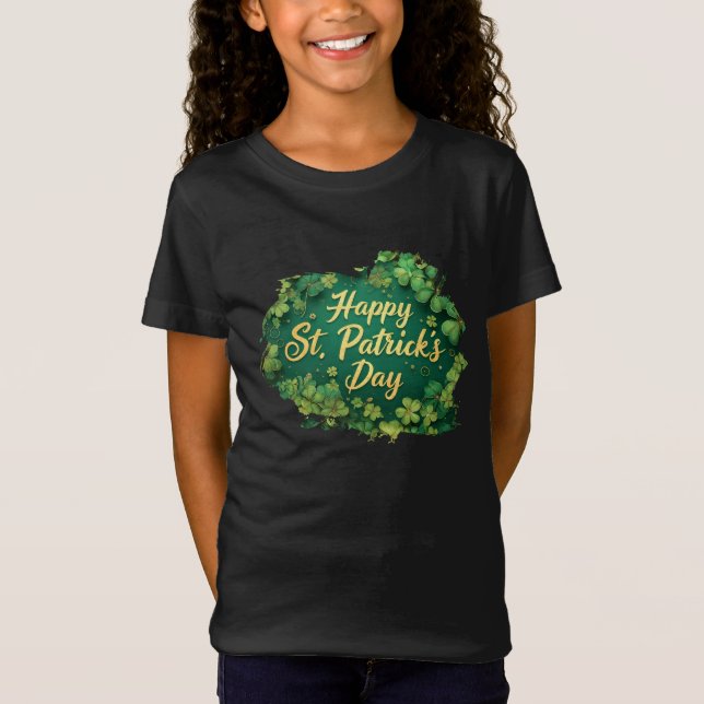 Happy St. Patrick’s Day Clover Design T Shirt (Framsida)