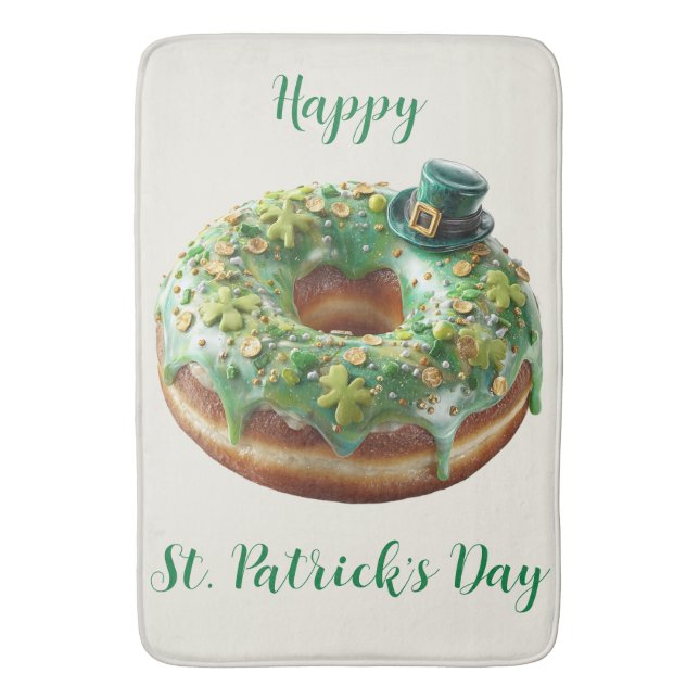 Happy St. Patrick’s Day Donut with Leprechaun Hat Badrumsmatta (Framsidan (Vertikal))