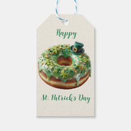 Happy St. Patrick’s Day Donut with Leprechaun Hat Presentetikett