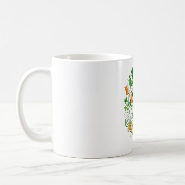 Happy St. Patrick’s Day Mug – Lucky Shamrock Coffe Kaffemugg (Vänster)