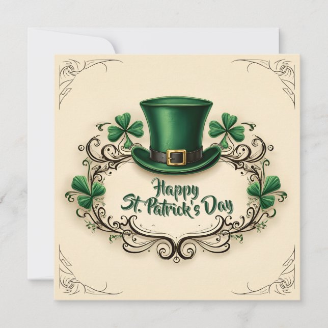 Happy St. Patrick’s Day Shamrock Design Anteckningskort (Framsida)