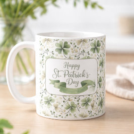 Happy St. Patrick’s Day Shamrock Mug | Watercolor  Kaffemugg