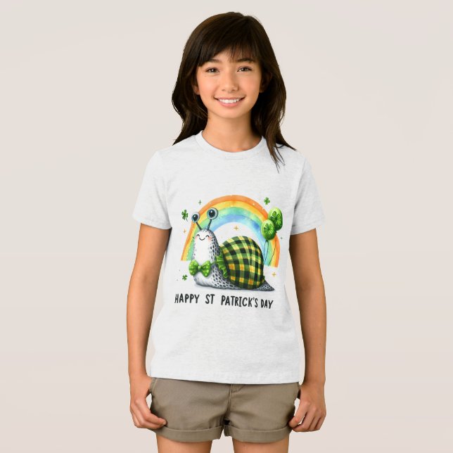 Happy St. Patrick’s Kid’s T-shirt with Back Print (Framsida Full)