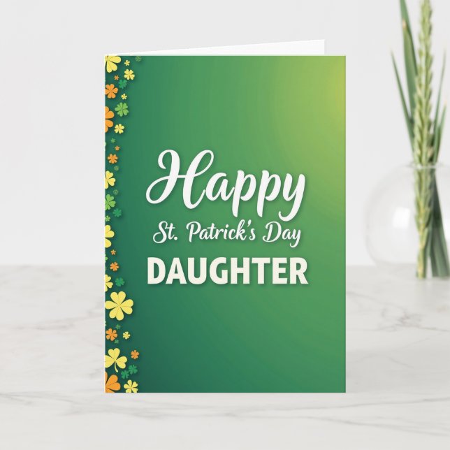 Happy St Patricks Daughter Card Kort (Framsida)