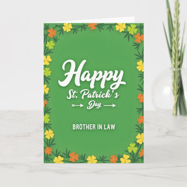 Happy St Patricks Day Brother Card Kort (Framsida)
