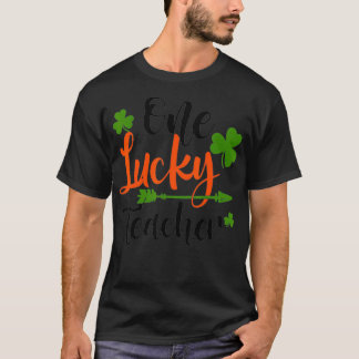 Happy St Patricks Day Cute One Lucky Teacher Rainb T Shirt