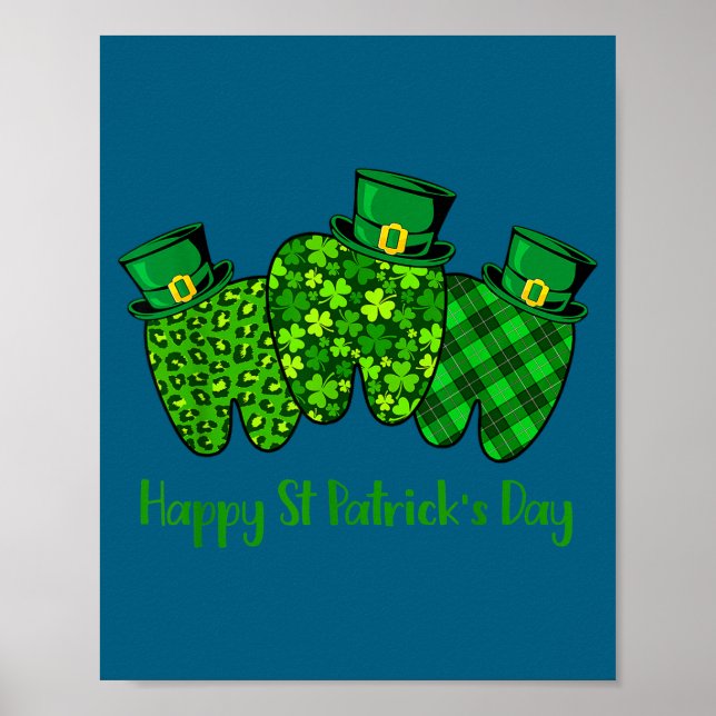 Happy St Patrick's Day Dental Istant Tooth Irish G Poster (Framsidan)