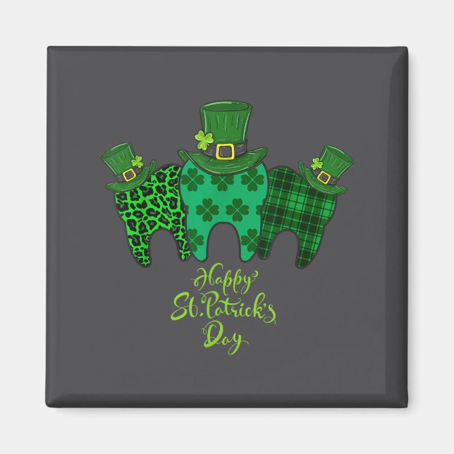 Happy St Patrick's Day Dental Istant Tooth Patrick Magnet (Framsidan)