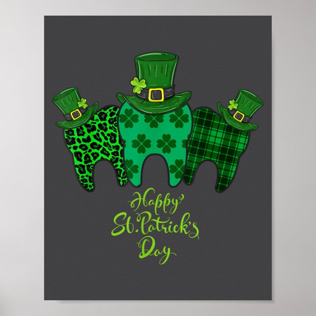 Happy St Patrick's Day Dental Istant Tooth Patrick Poster (Framsidan)