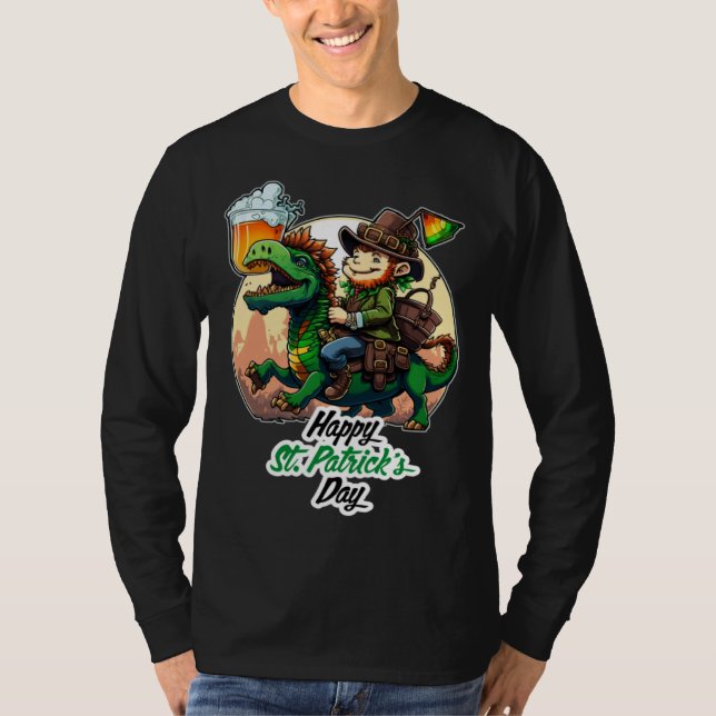 Happy St Patricks Day Dinosaur St Pat Rex Day Todd T Shirt (Framsida)