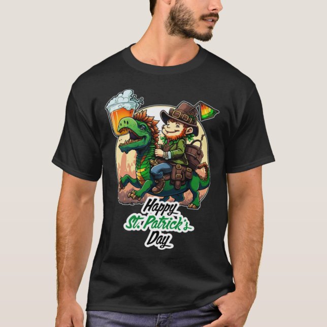 Happy St Patricks Day Dinosaur St Pat Rex Day Todd T Shirt (Framsida)