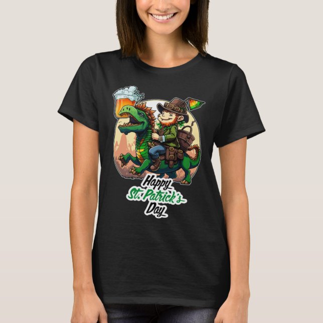 Happy St Patricks Day Dinosaur St Pat Rex Day Todd T Shirt (Framsida)