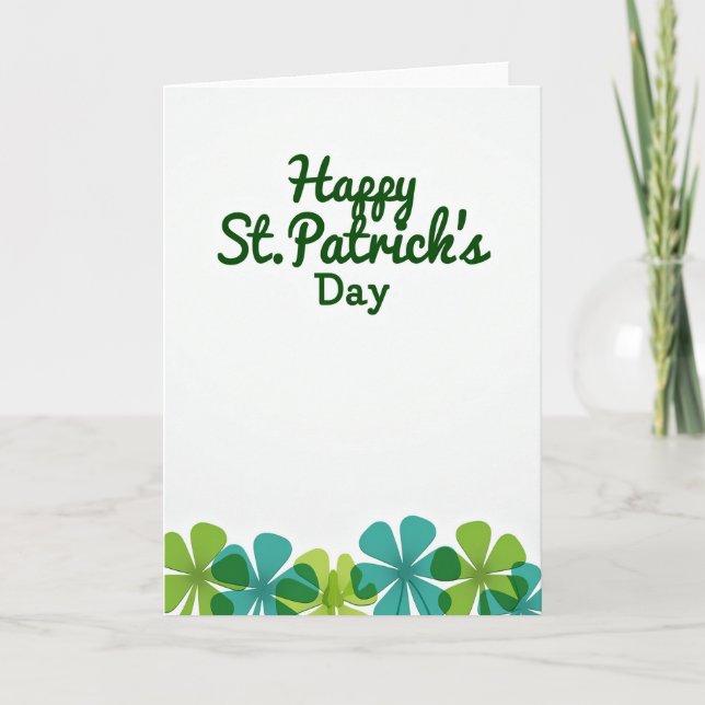 Happy St Patricks Day Floral Card Kort (Framsida)