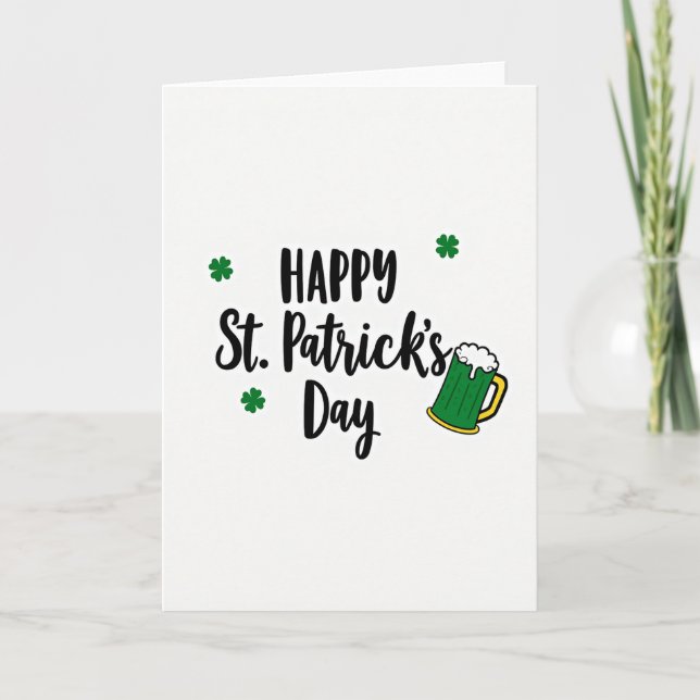 Happy St Patricks Day Fun Card Kort (Framsida)