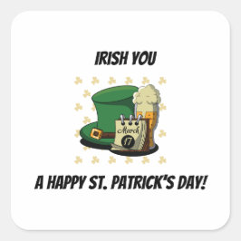 Happy St. Patrick's Day Fyrkantigt Klistermärke