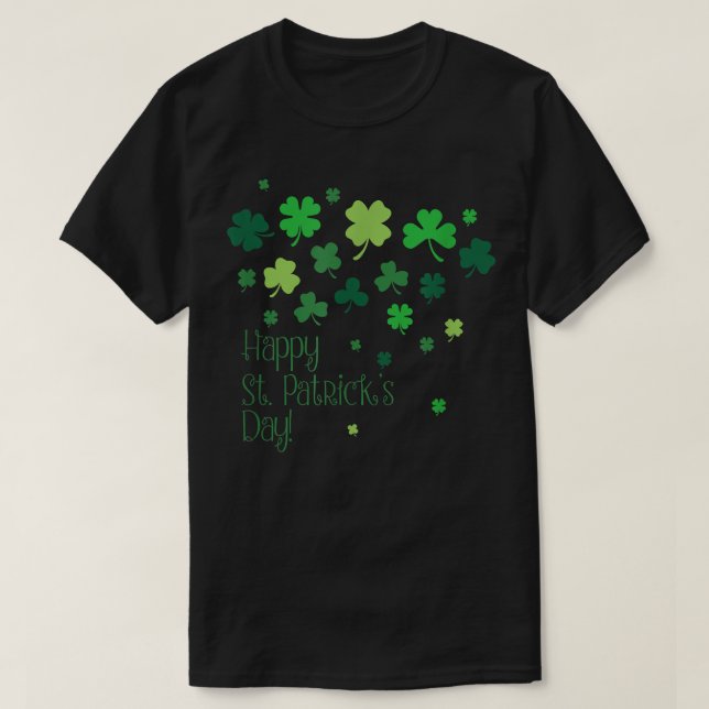 Happy St Patricks Day Green Clover Leaf Green Holi T Shirt (Design framsida)