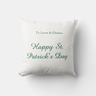 Happy St. Patrick's day green name date simple min Kudde