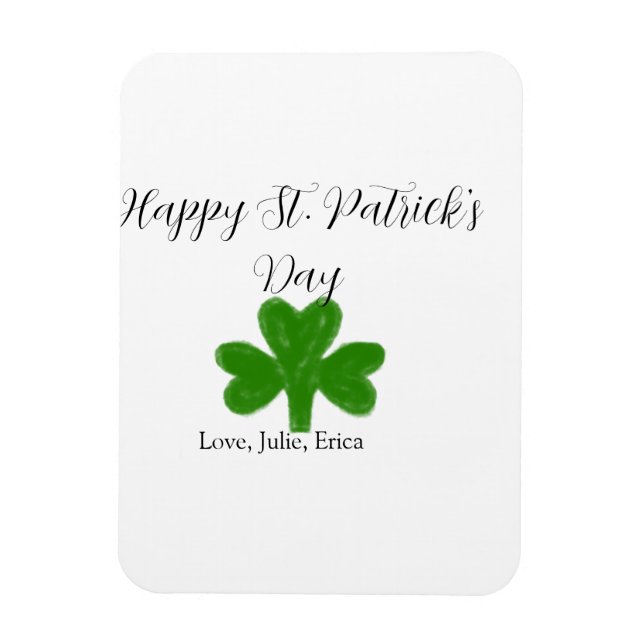 Happy St. Patrick's day green shamrock name  Magnet (Vertikal)