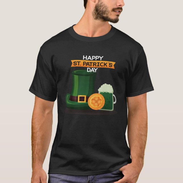 Happy St Patrick's Day Irish American Pride Lucky  T Shirt (Framsida)