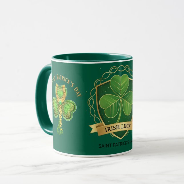 Happy St Patrick's Day Irish Luck Shamrock Mug Mugg (Framsida vänster)