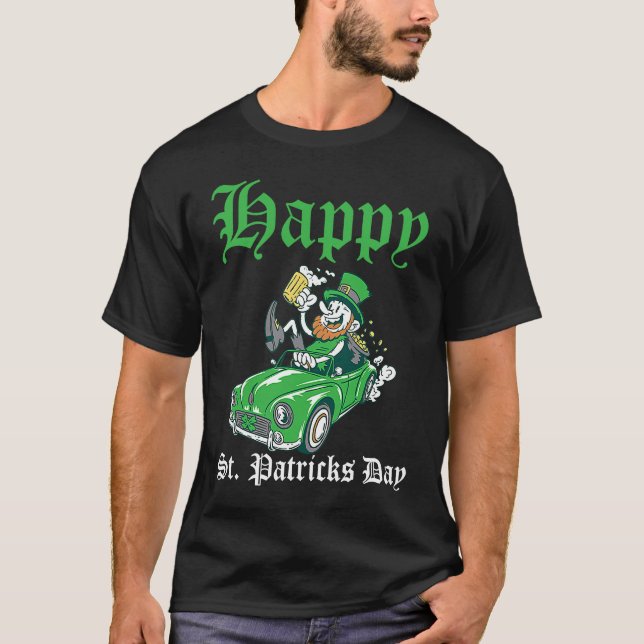 Happy St Patrick's Day Irish Shamrock C T Shirt (Framsida)