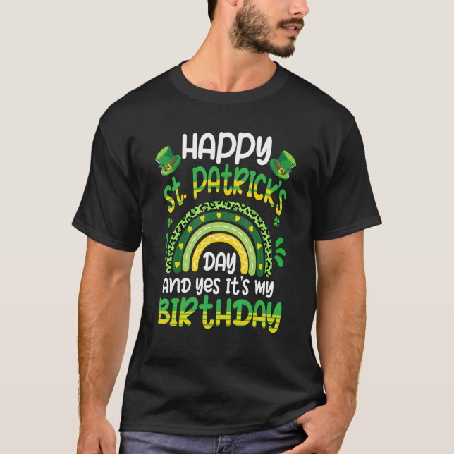 Happy St Patricks Day Its My Birthday Irish Shamro T Shirt (Framsida)