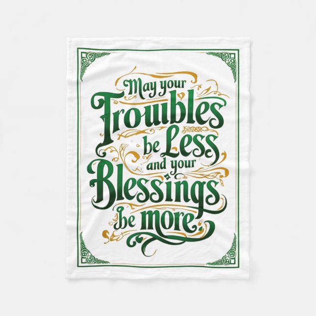 Happy St. Patrick's Day Motivational Quote Apparel Fleecefilt (Framsidan)