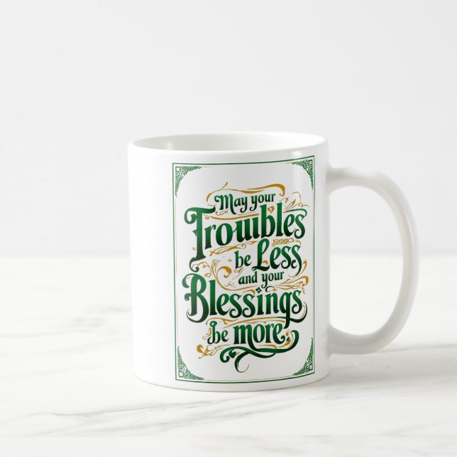 Happy St. Patrick's Day Motivational Quote Apparel Kaffemugg (Höger)