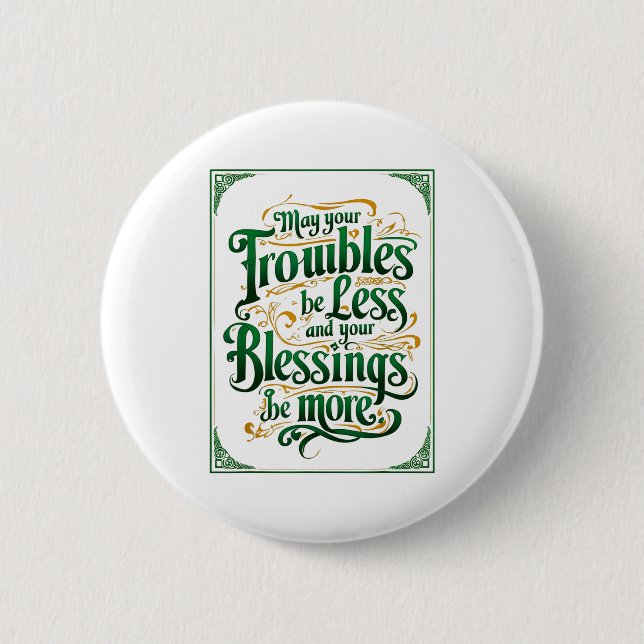 Happy St. Patrick's Day Motivational Quote Apparel Knapp (Framsida)