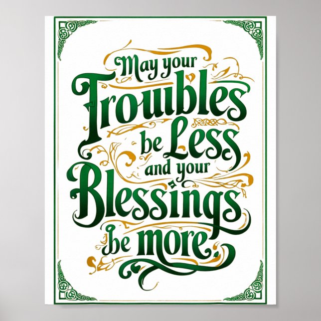 Happy St. Patrick's Day Motivational Quote Apparel Poster (Framsidan)