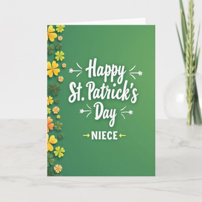 Happy St Patricks Day Niece Card Kort (Framsida)
