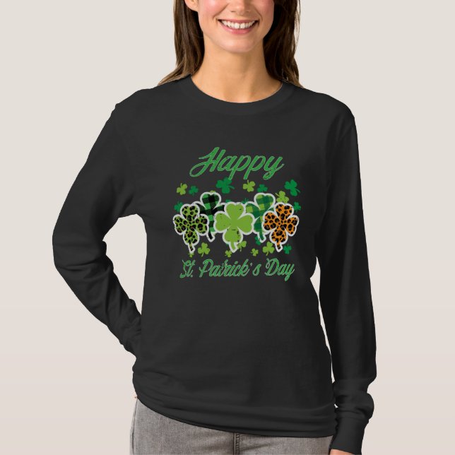 Happy St Patricks Day Patterns Saint Pattys Women  T Shirt (Framsida)