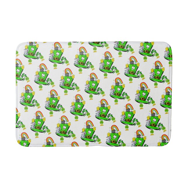 Happy St. Patrick's Day Rabbit Bathmats Badrumsmatta (Framsidan)