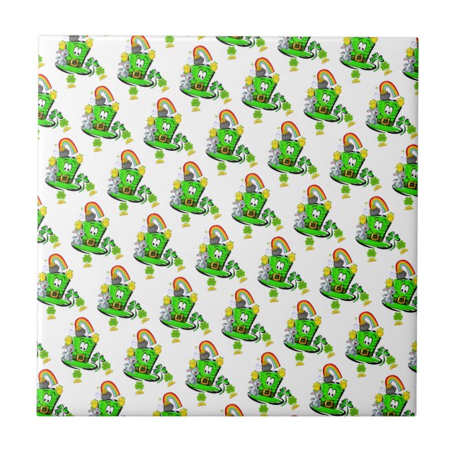 Happy St. Patrick's Day  Rabbit Ceramic Tile  Kakelplatta (Framsidan)