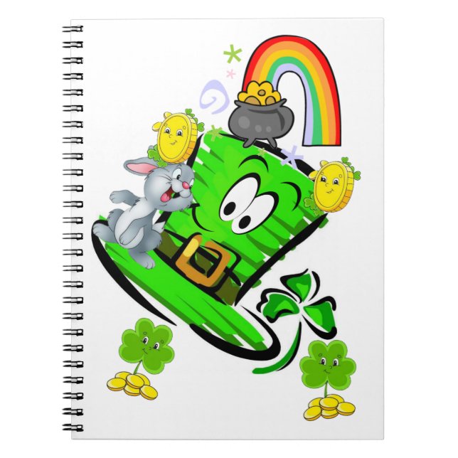 Happy St. Patrick's Day Rabbit Notebook Anteckningsbok (Framsidan)