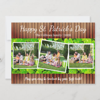 Happy St. patrick's day Shamrocks family 3 photo Julkort