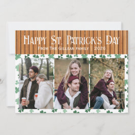Happy St. patrick's day Shamrocks family 3 photo Julkort