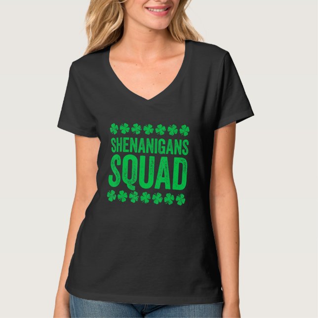 Happy St Patrick's Day Shenanigans Squad Irish Gno T Shirt (Framsida)