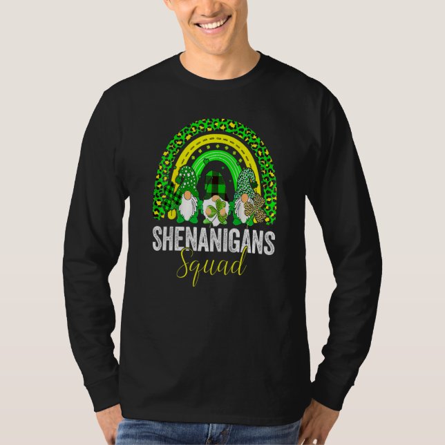 Happy St Patrick's Day Shenanigans Squad Irish Gno T Shirt (Framsida)